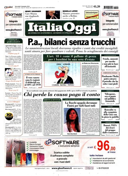 Italia oggi : quotidiano di economia finanza e politica